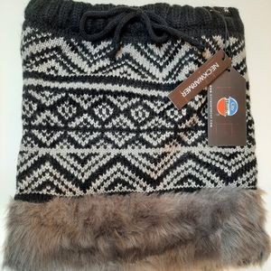 Faux fur trim NECKWARMER